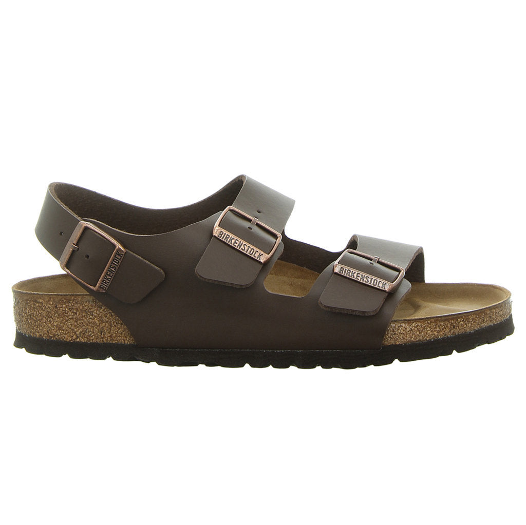 Birkenstock Milano BS Birko-Flor Unisex Sandals#color_dark brown