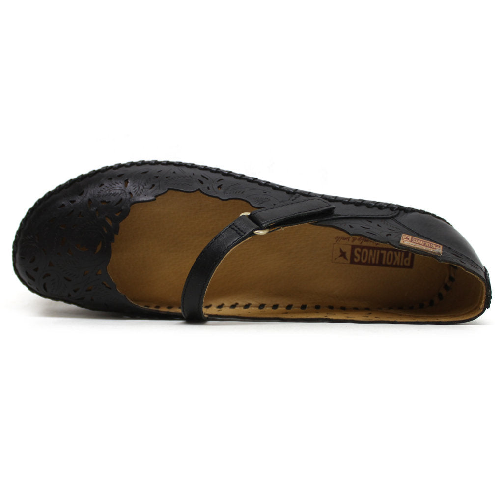 Pikolinos Puerto Vallarta Leather Womens Sandals#color_black