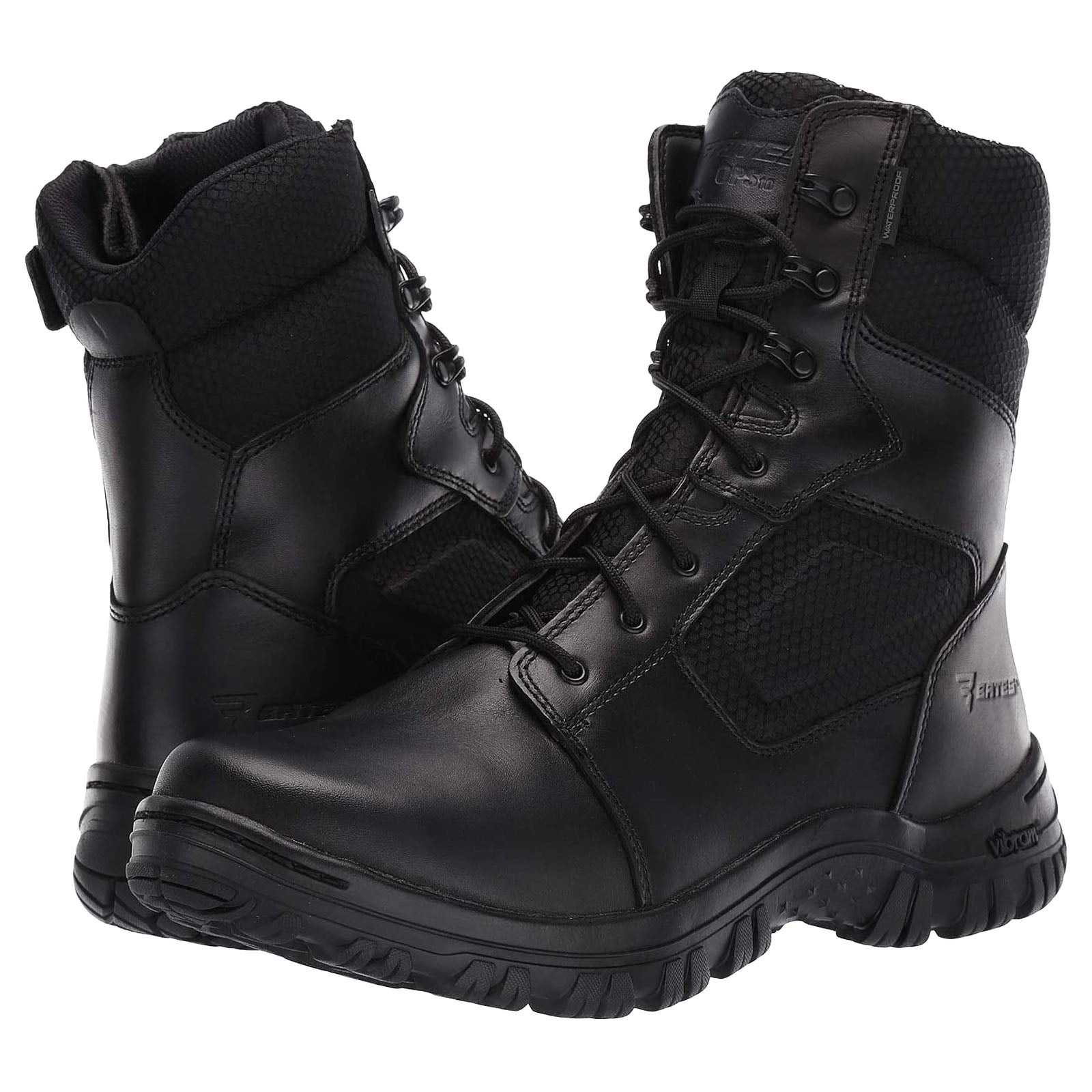 Bates Manuever Waterproof Side Zip Leather Mens Boots#color_black