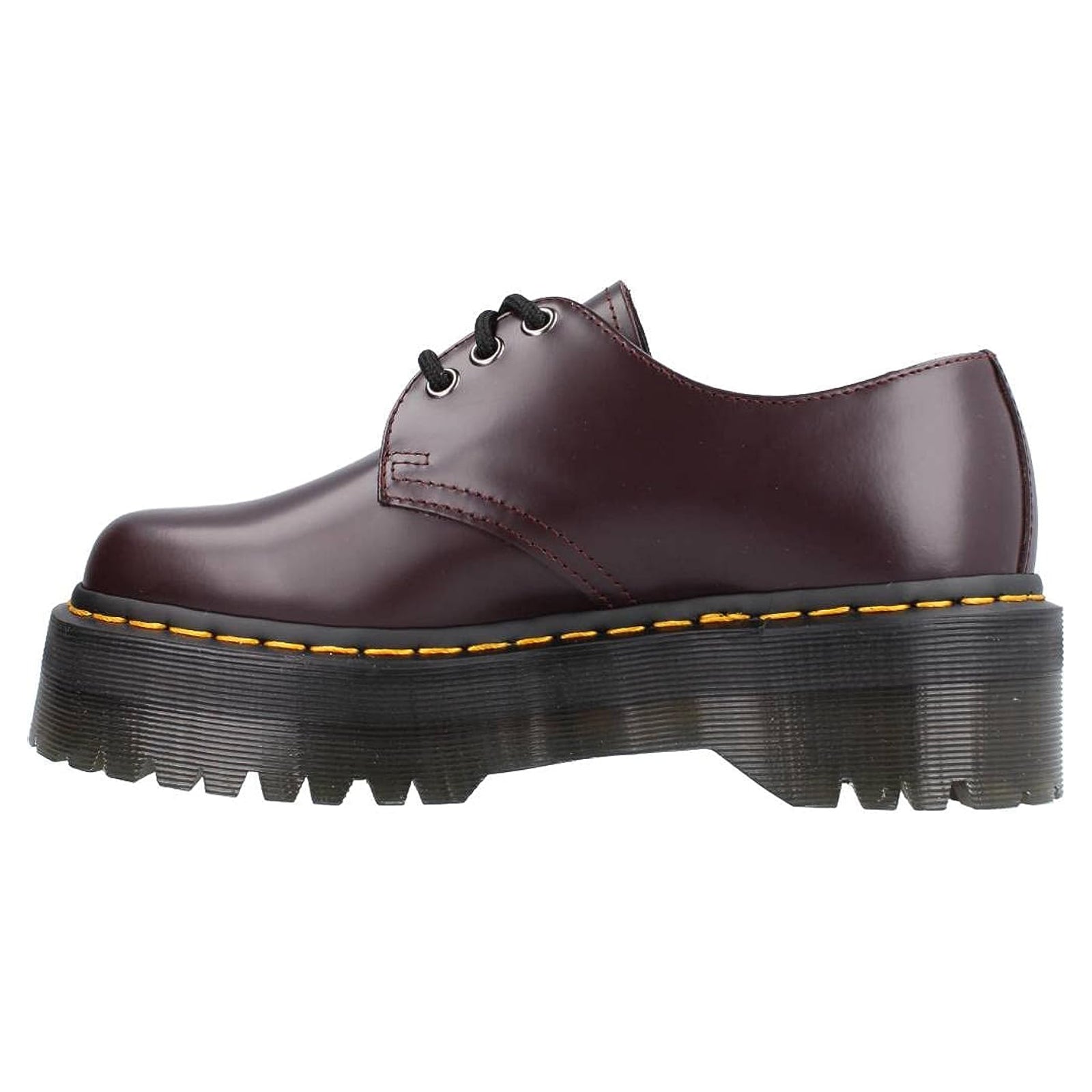 Dr. Martens 1461 Quad 27332626 Polished Smooth leather Unisex Shoes - Burgundy - 5#color_burgundy