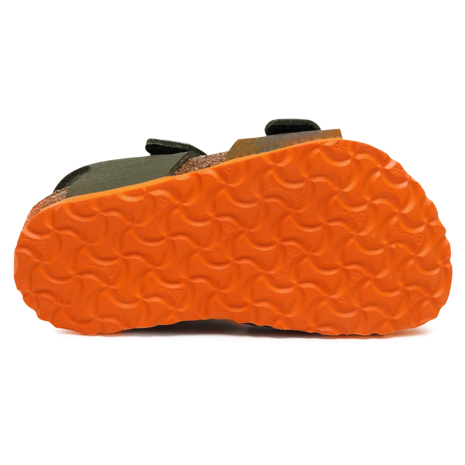 Birkenstock Palu Logo BS Birko-Flor Kids Sandals#color_Desert Soil Moss Green Orange