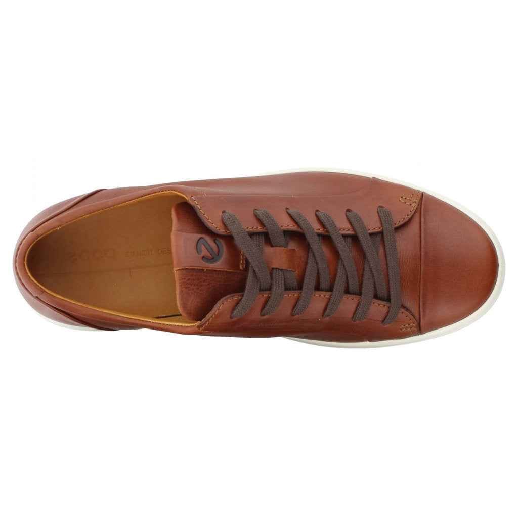 Ecco Soft 7 470364 Leather Mens Trainers#color_cognac