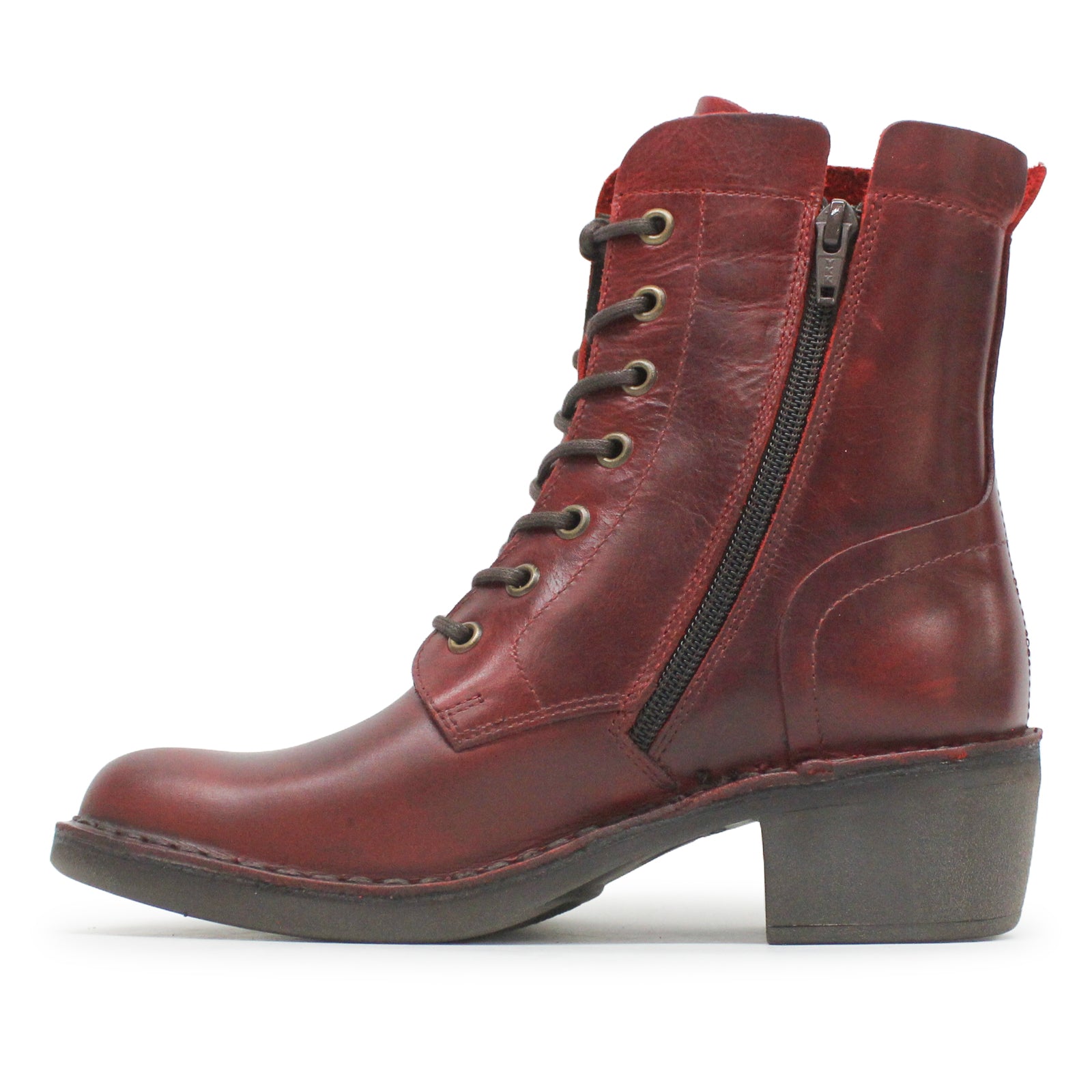 Fly London MILU044FLY Rug Leather Womens Boots#color_red