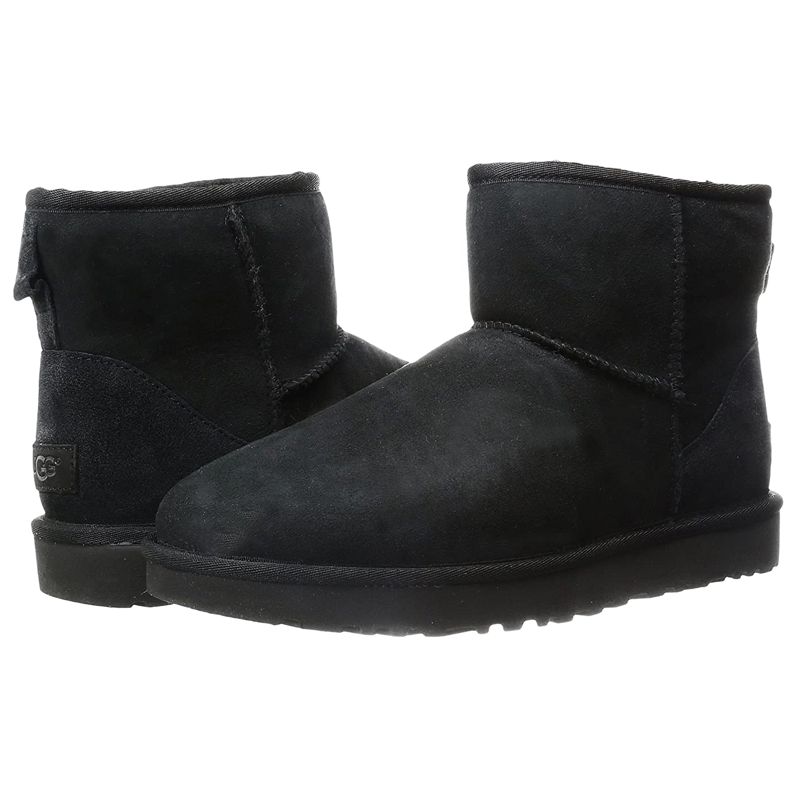 Ugg Classic Mini II 1016222-BLK Suede Womens Boots - Black - 39#color_black