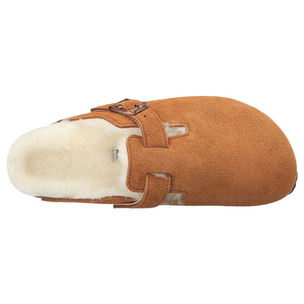 Birkenstock Boston Shearling Suede Unisex Sandals#color_mink