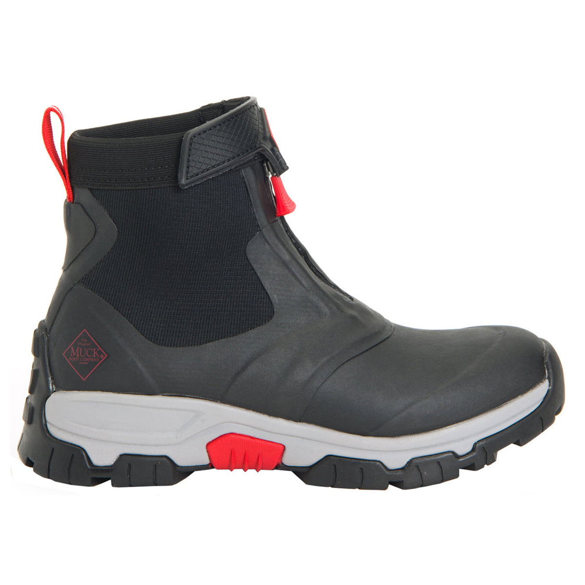 Muck Boot Apex Mid Zip AXMZ-106 Rubber Synthetic Mens Boots - Black Grey Red - 43#color_black grey red