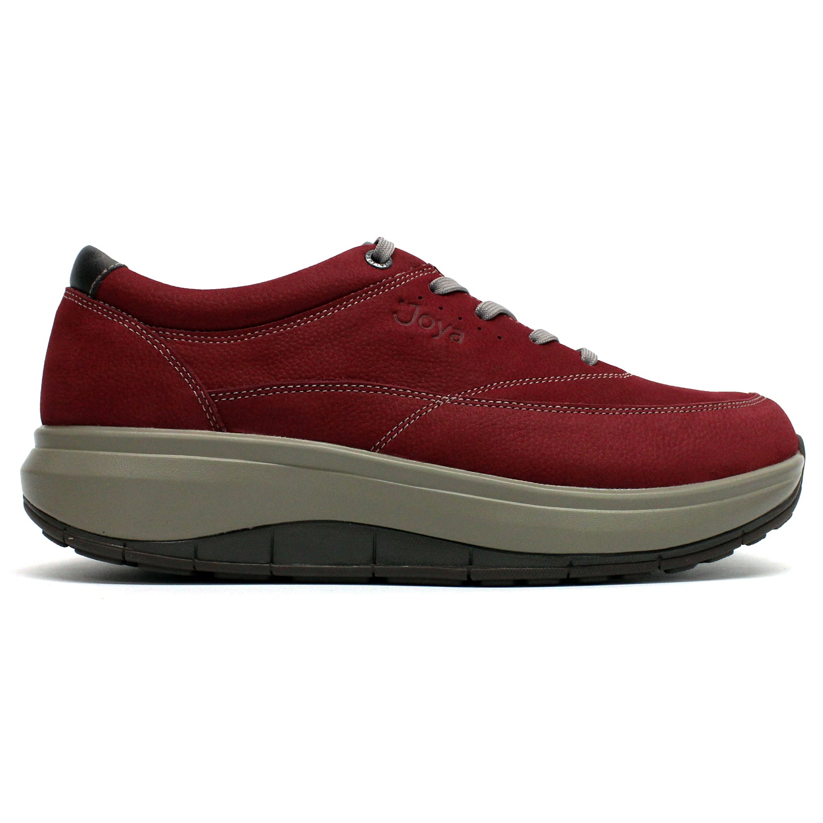 Joya Venice Velour Leather & Textile Women's Extra Wide Trainers#color_red