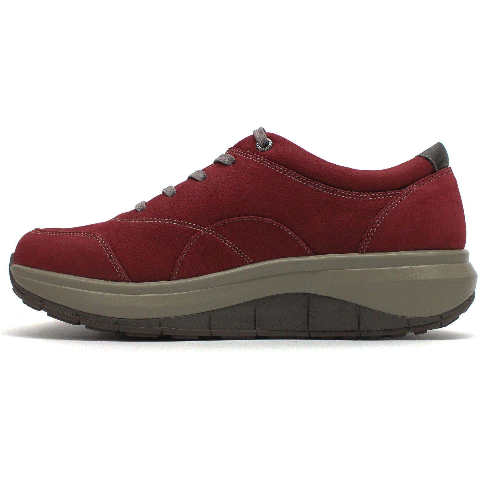 Joya Venice Velour Leather & Textile Women's Extra Wide Trainers#color_red