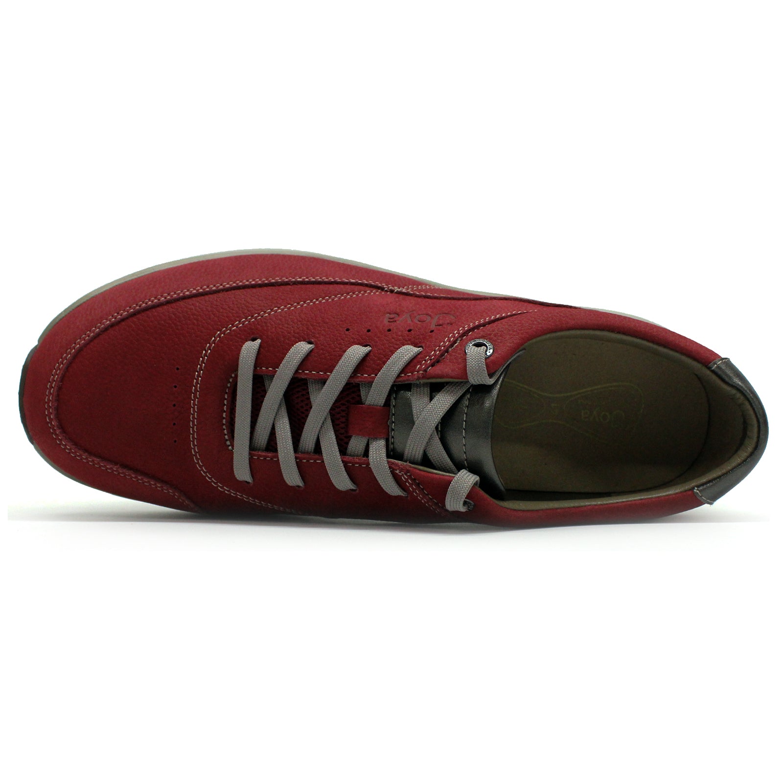 Joya Venice Velour Leather & Textile Women's Extra Wide Trainers#color_red