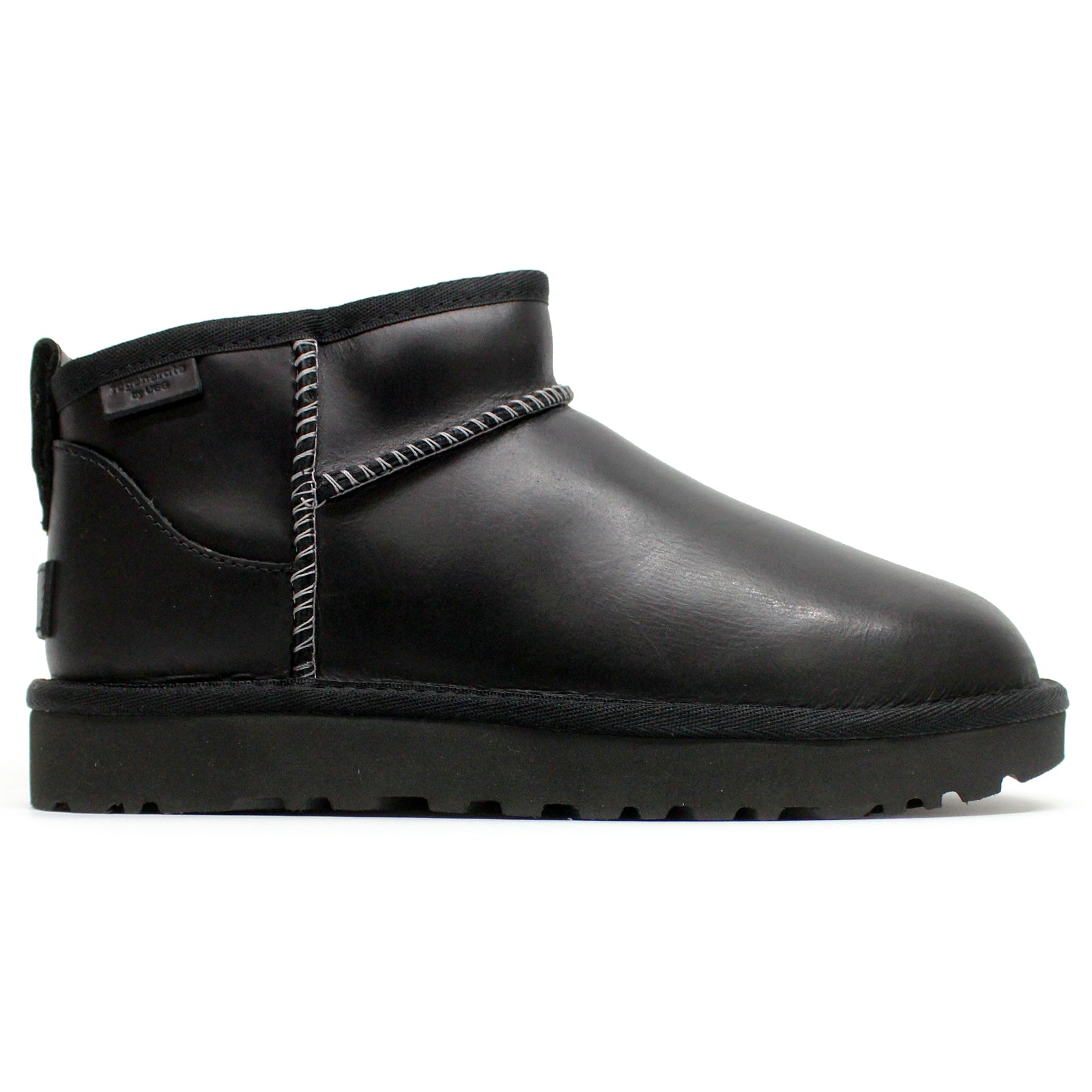 Ugg Classic Ultra Mini Leather Womens Boots#color_black black