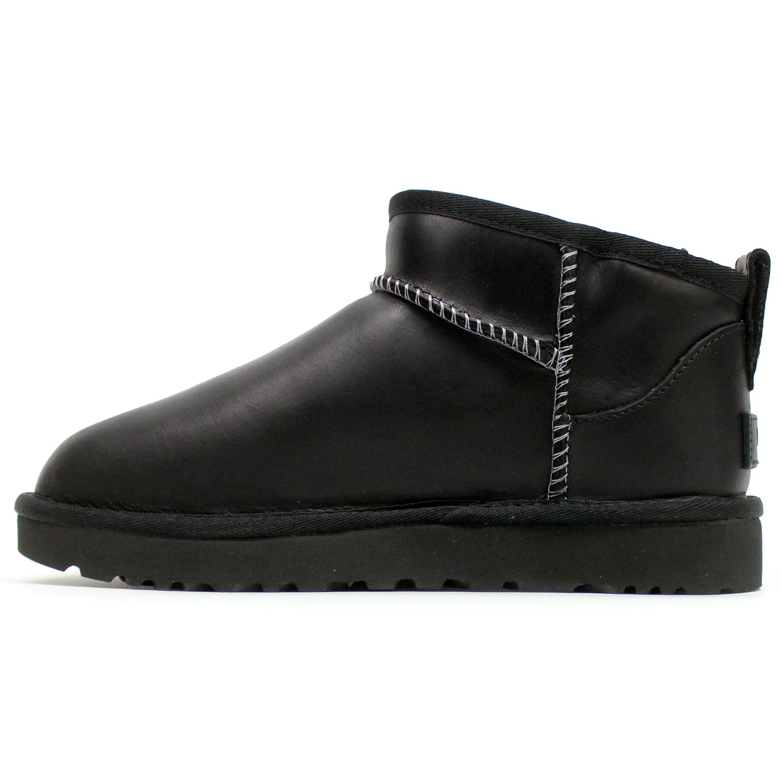 Ugg Classic Ultra Mini Leather Womens Boots#color_black black