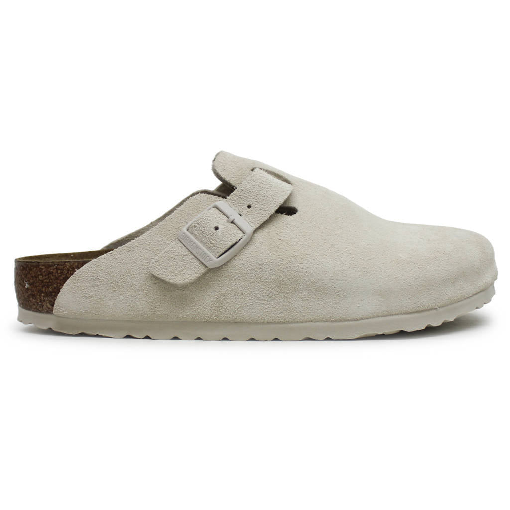 Birkenstock Boston BS Suede Unisex Sandals#color_modern suede antique white