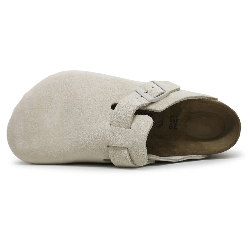 Birkenstock Boston BS Suede Unisex Sandals#color_modern suede antique white