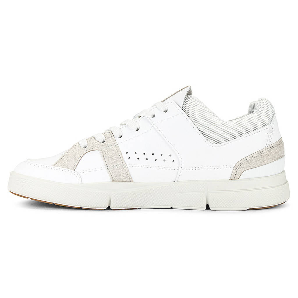 On The Roger Clubhouse Synthetic Leather Womens Trainers#color_white sand