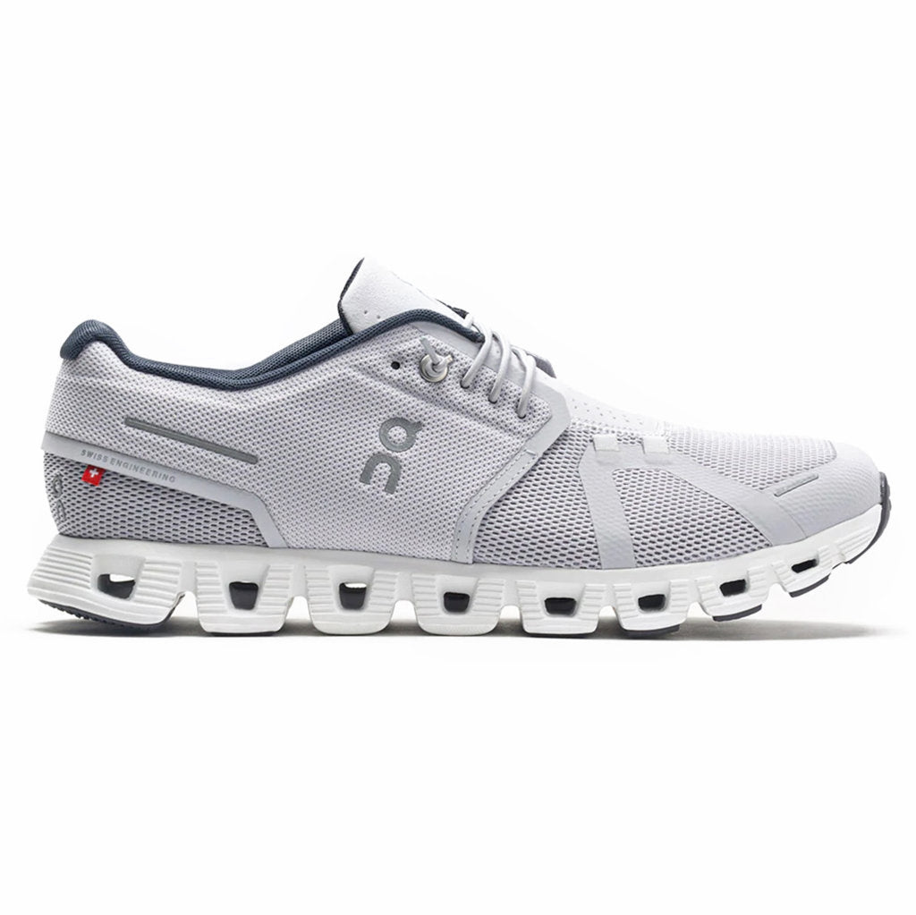 On Cloud 5 Textile Synthetic Mens Trainers#color_glacier white