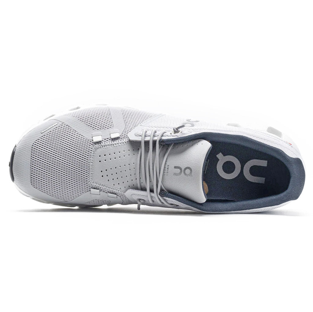 On Cloud 5 Textile Synthetic Mens Trainers#color_glacier white