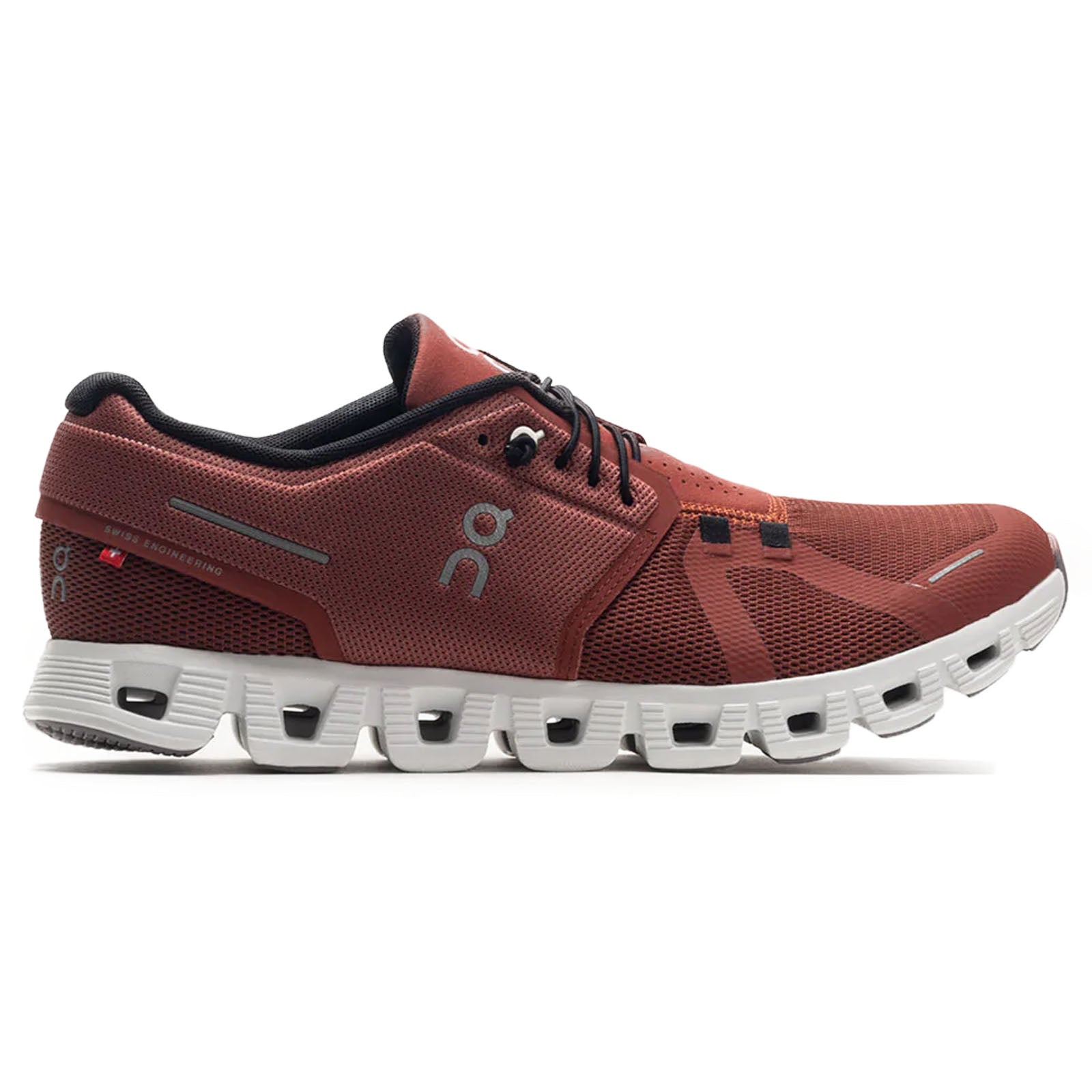 On Cloud 5 Textile Synthetic Mens Trainers#color_ruby rust