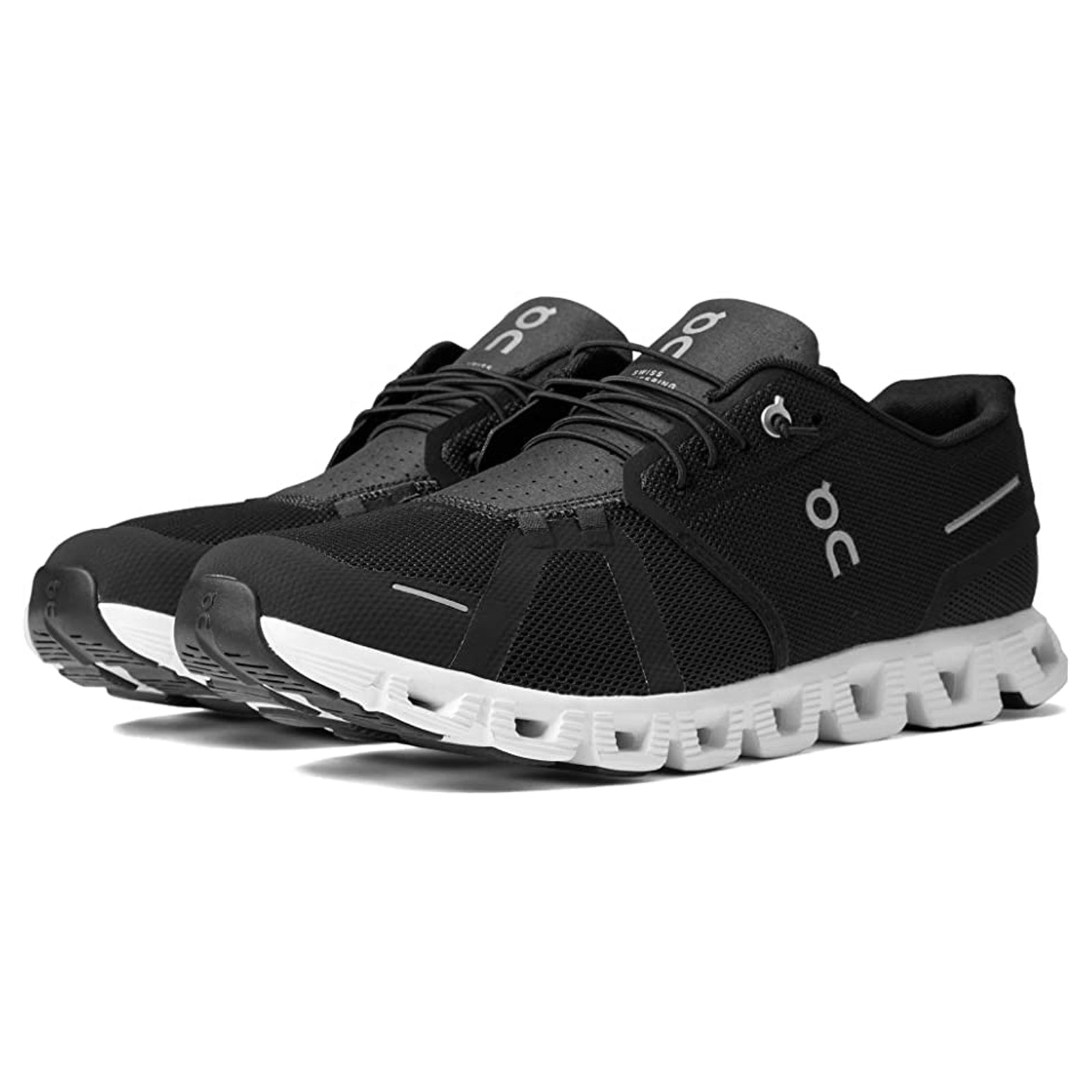 On Cloud 5 59-98904 Textile Synthetic Womens Trainers - Black White - 38.5#color_black white