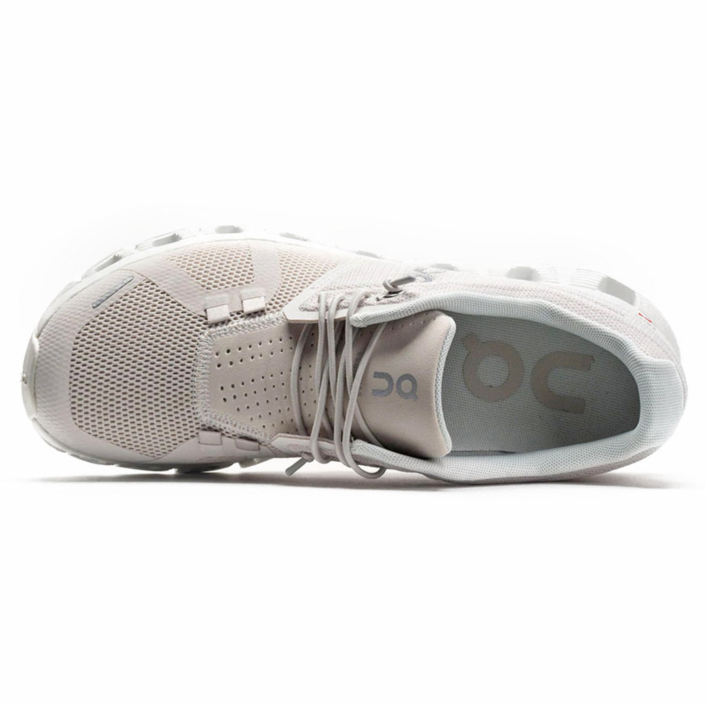 On Cloud 5 Textile Synthetic Womens Trainers#color_pearl white