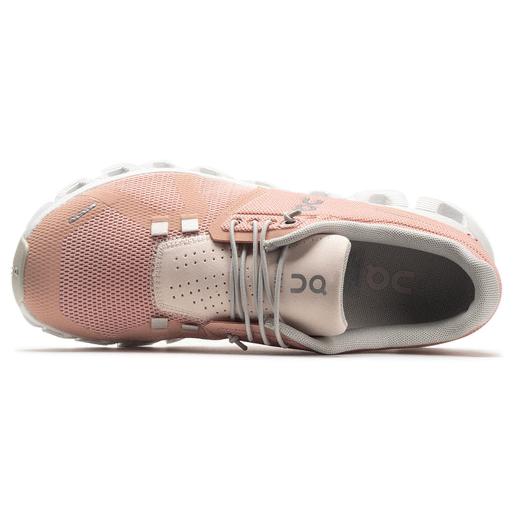 On Cloud 5 Textile Synthetic Womens Trainers#color_rose shell