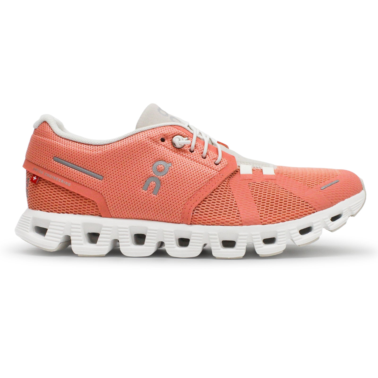 On Cloud 5 Textile Synthetic Womens Trainers#color_flamingo pearl