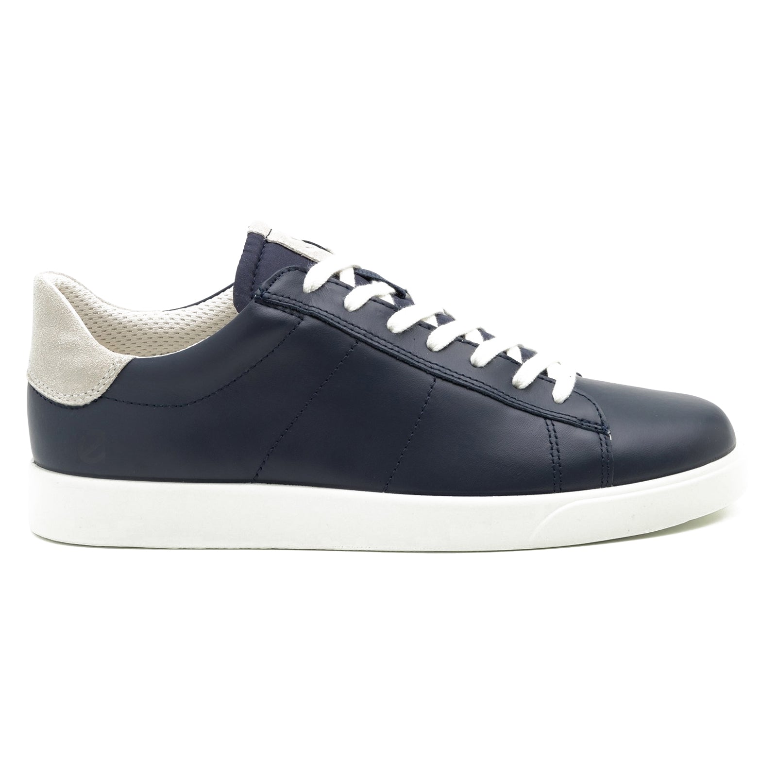 Ecco Street Lite Leather Mens Trainers#color_marine shadow white