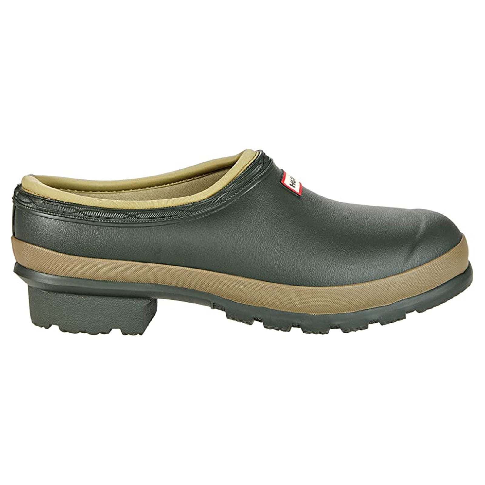 Hunter Gardener Clog Rubber Womens Shoes#color_dark olive clay