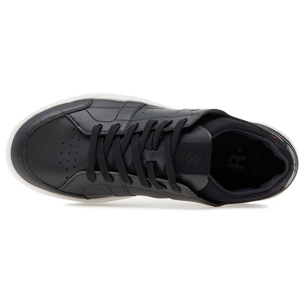 On The Roger Clubhouse Synthetic Leather Mens Trainers#color_black white