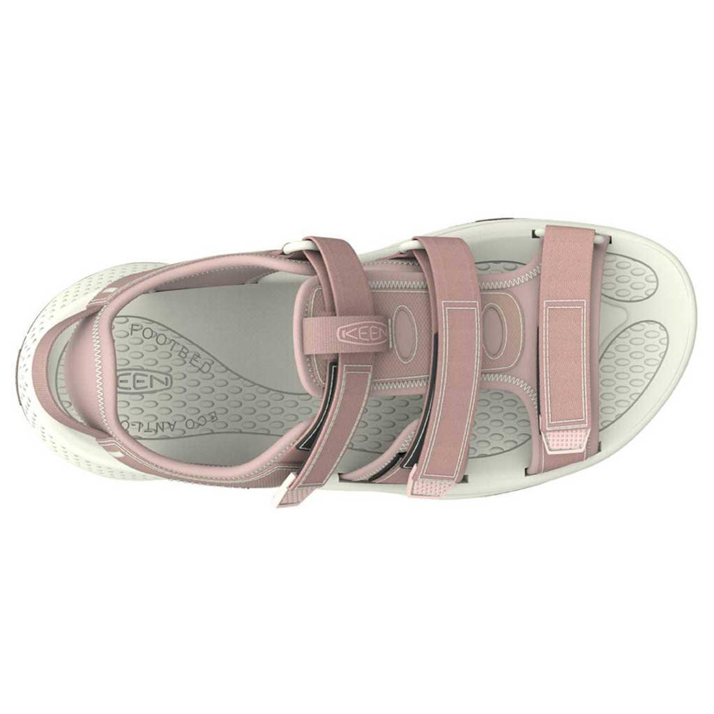 Keen Astoria West Open Toe Textile Synthetic Womens Sandals#color_fawn silver birch