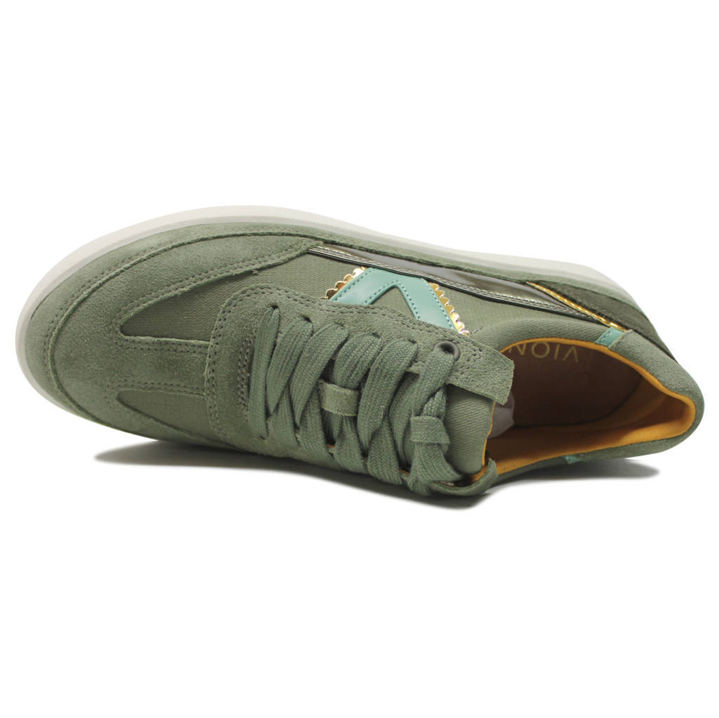 Vionic Mylie Suede Leather Womens Trainers#color_army green