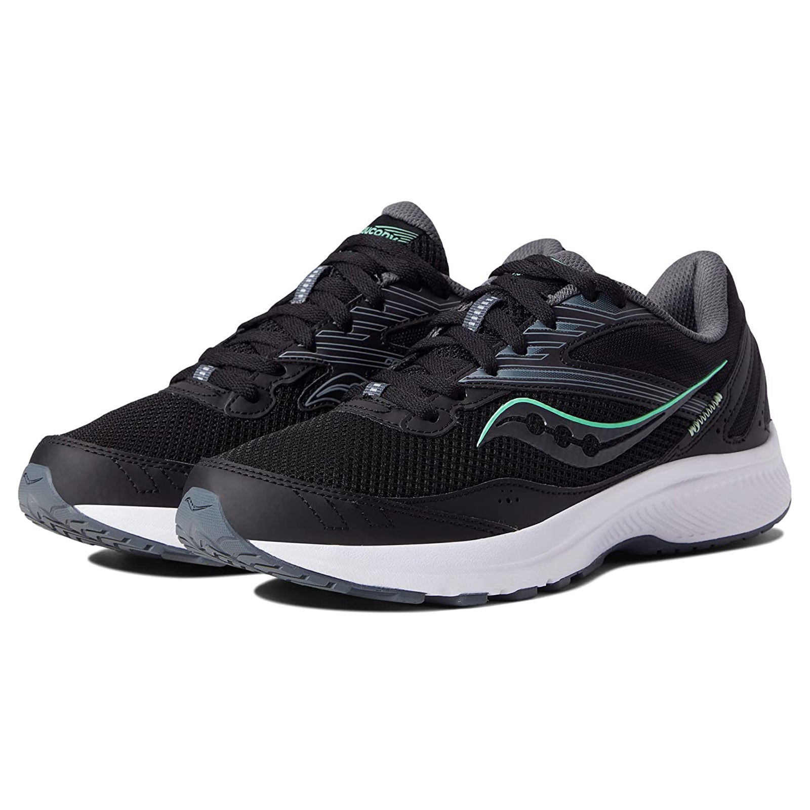 Saucony Cohesion 15 S10701-05 Textile Synthetic Womens Trainers - Black Meadow - 38#color_black meadow