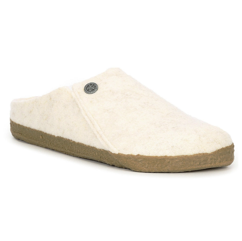 Birkenstock Zermatt Rivet Shearling Wool Unisex Sandals#color_ecru off white