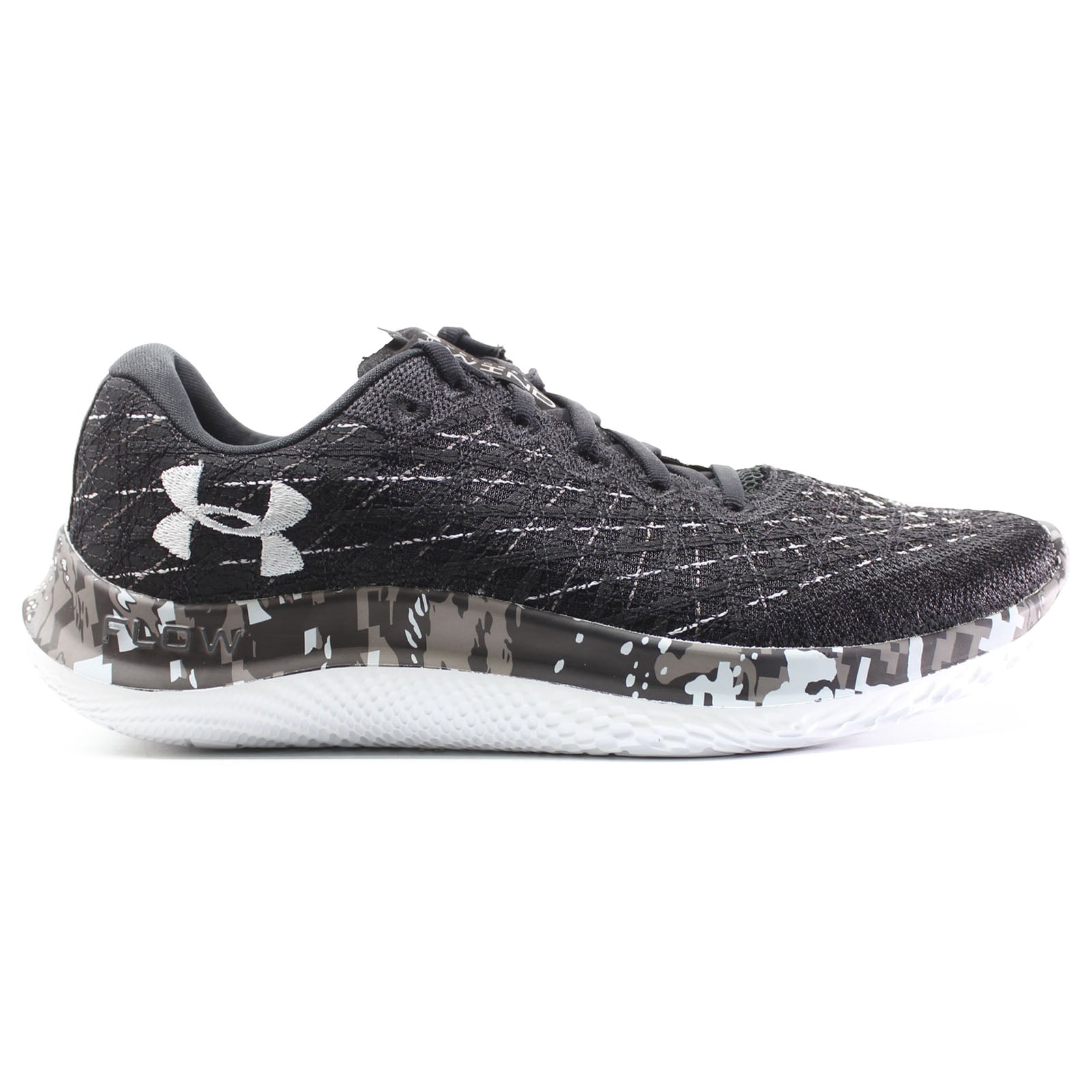 Under Armour Flow Velociti Wind RFCamo 3024647-001 Synthetic Textile Mens Trainers - Black Grey - 42.5#color_black grey