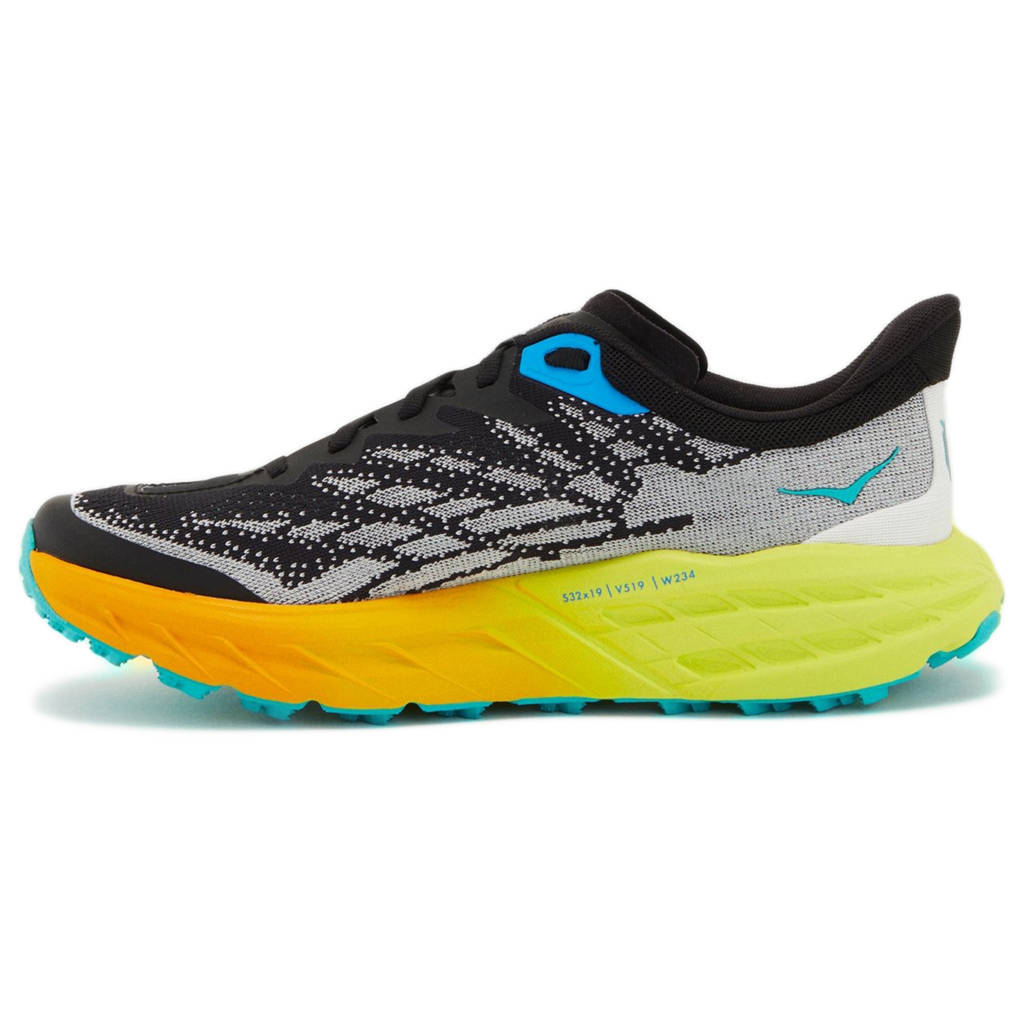 Hoka One One Speedgoat 5 Textile Synthetic Womens Trainers#color_black evening primrose