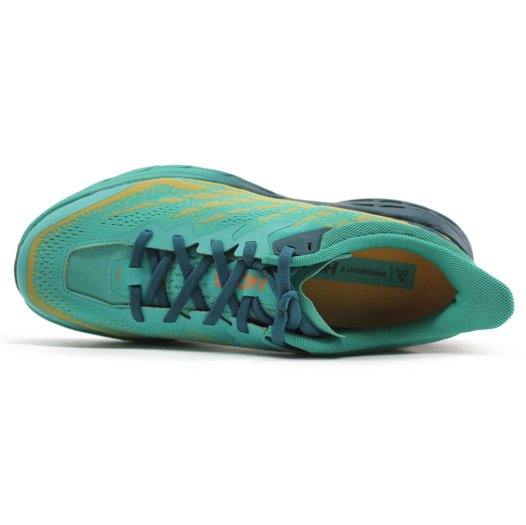 Hoka One One Speedgoat 5 Textile Synthetic Womens Trainers#color_deep teal water garden