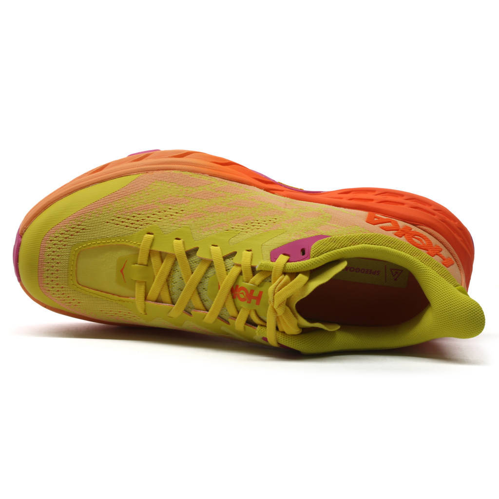 Hoka One One Speedgoat 5 Textile Synthetic Womens Trainers#color_passion fruit mock orange