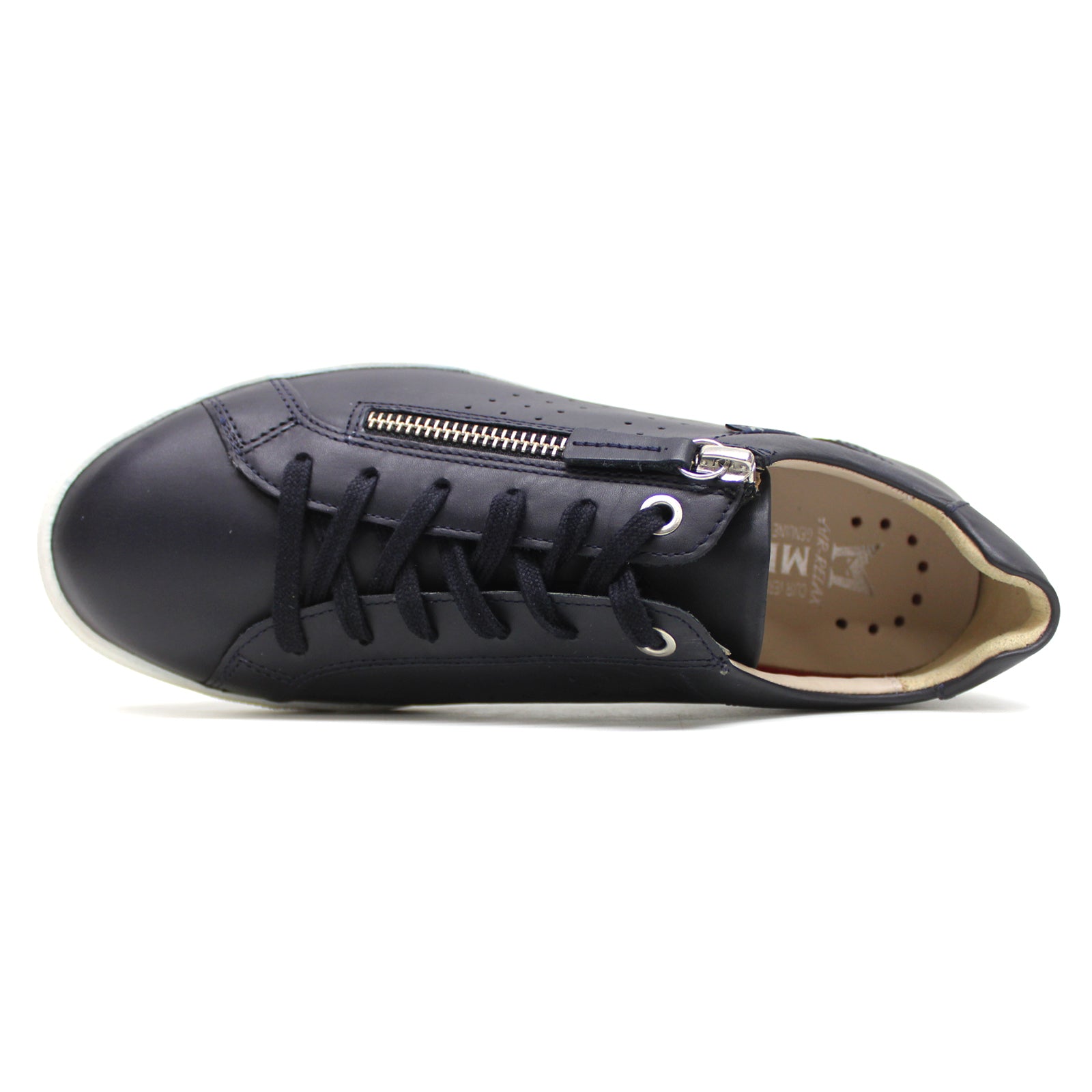 Mephisto Nikita Leather Womens Trainers#color_navy