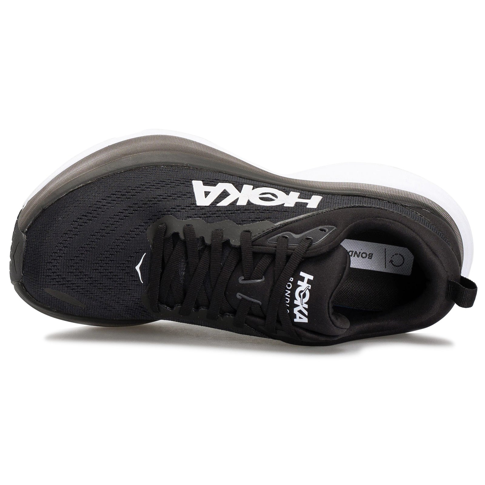 Hoka Bondi 8 1123202-BWHT Textile Mens Trainers - Black White - 8.5#color_black white