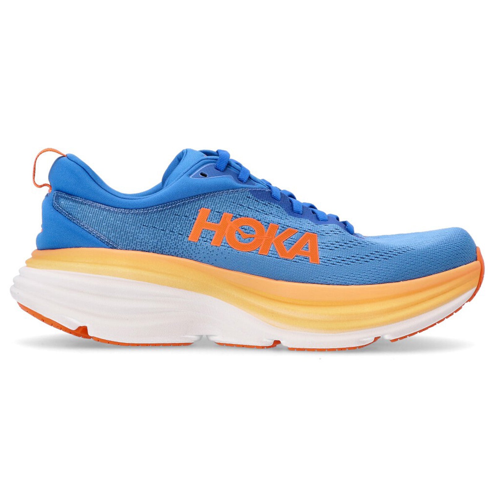 Hoka Bondi 8 Textile Mens Trainers#color_coastal sky vibrant orange