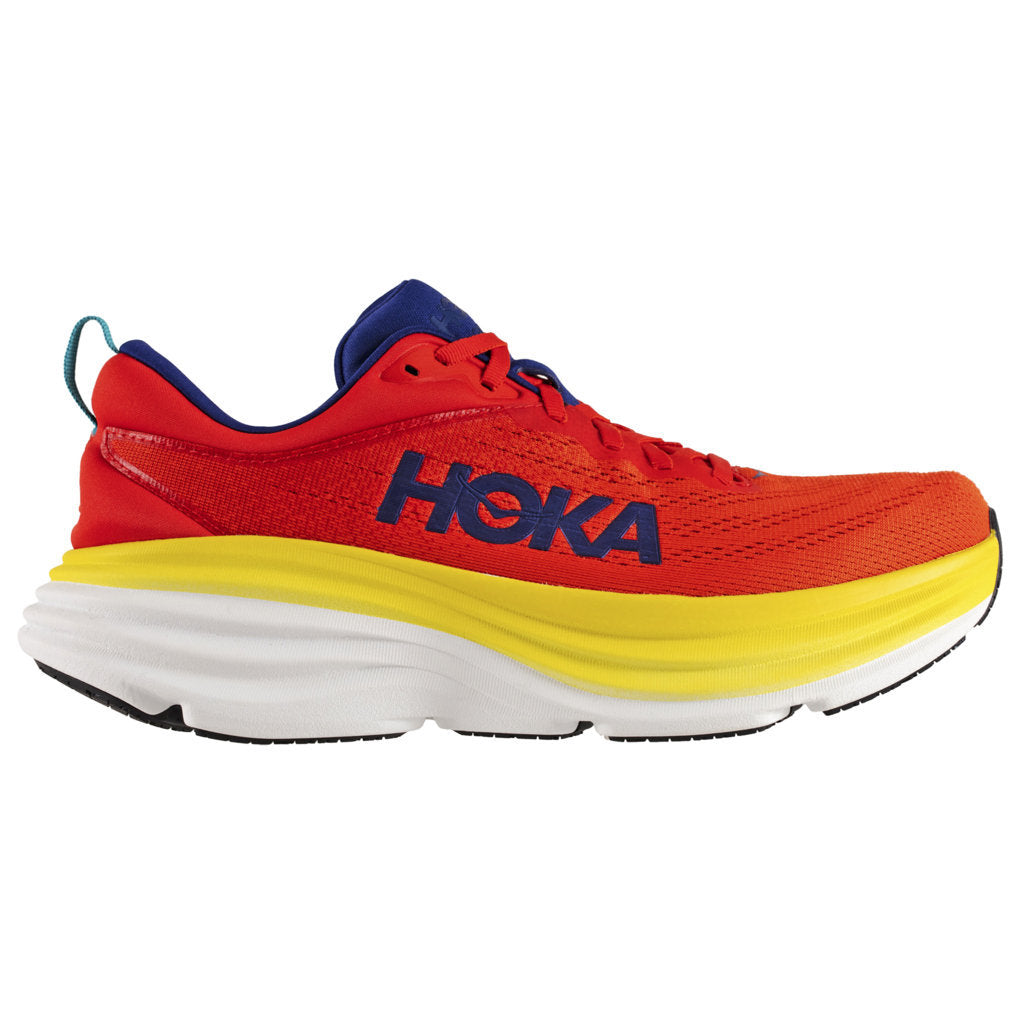 Hoka One One Bondi 8 Textile Mens Trainers#color_red alert flame