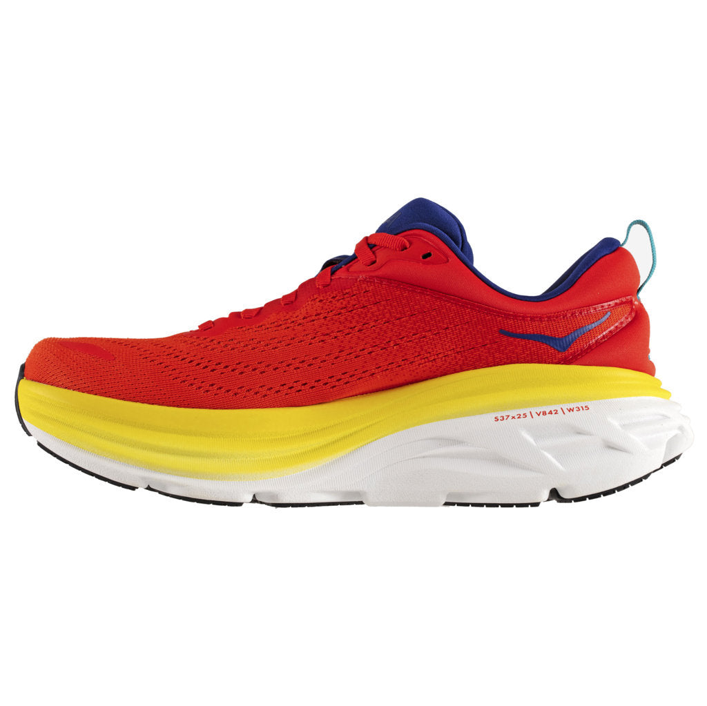 Hoka One One Bondi 8 Textile Mens Trainers#color_red alert flame