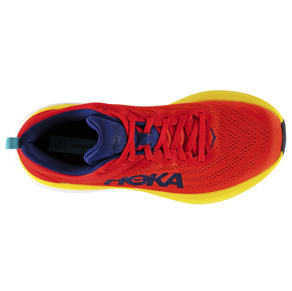 Hoka One One Bondi 8 Textile Mens Trainers#color_red alert flame