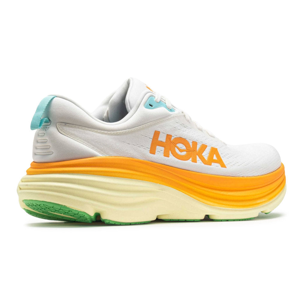 Hoka One One Bondi 8 Textile Mens Trainers#color_blanc de blanc solar flare