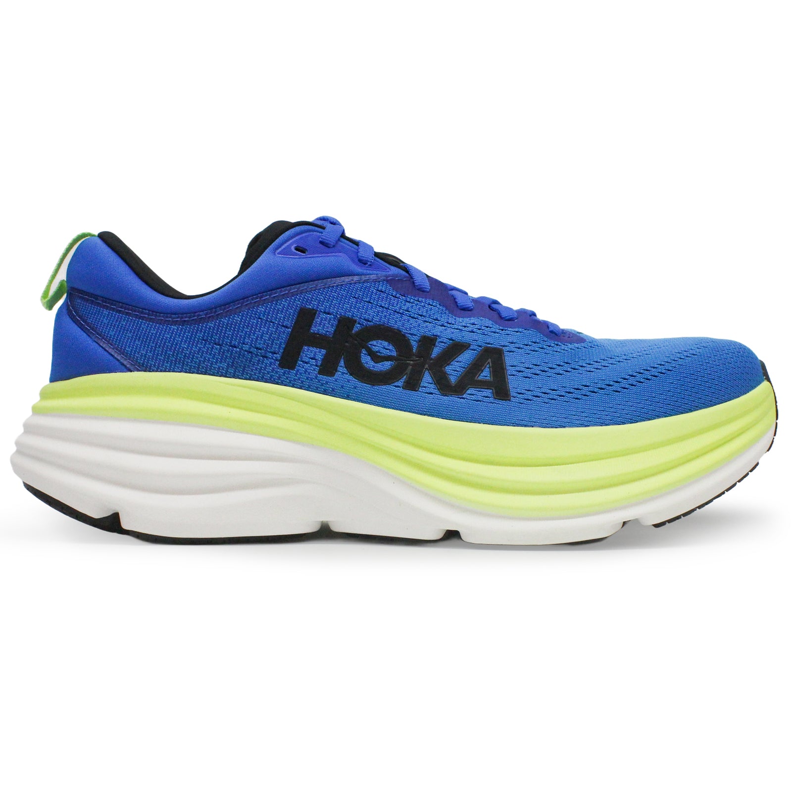 Hoka Bondi 8 Textile Mens Trainers#color_electric cobalt lettuce