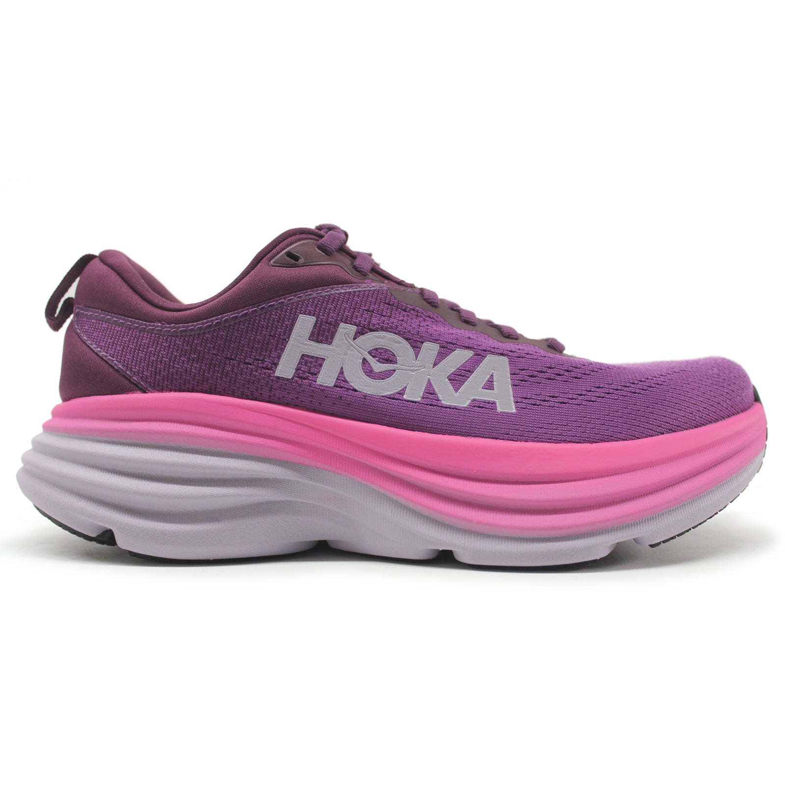 Hoka Bondi 8 Textile Womens Trainers#color_beautyberry grape wine