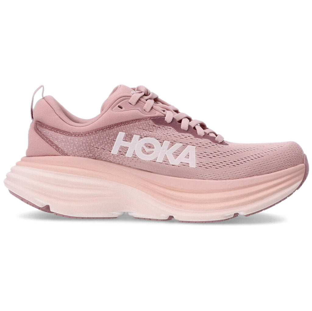 Hoka One One Bondi 8 Textile Womens Trainers#color_pale mauve peach whip