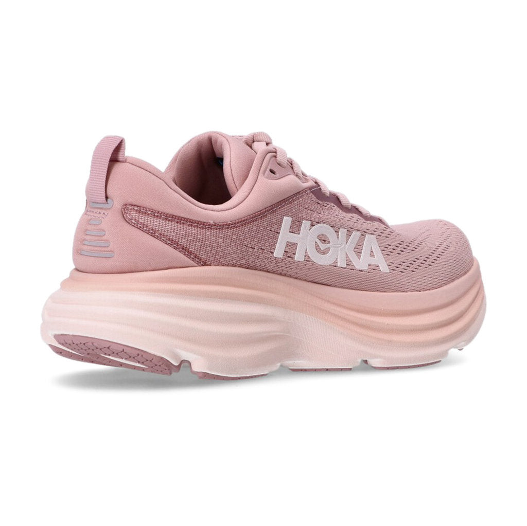 Hoka One One Bondi 8 Textile Womens Trainers#color_pale mauve peach whip