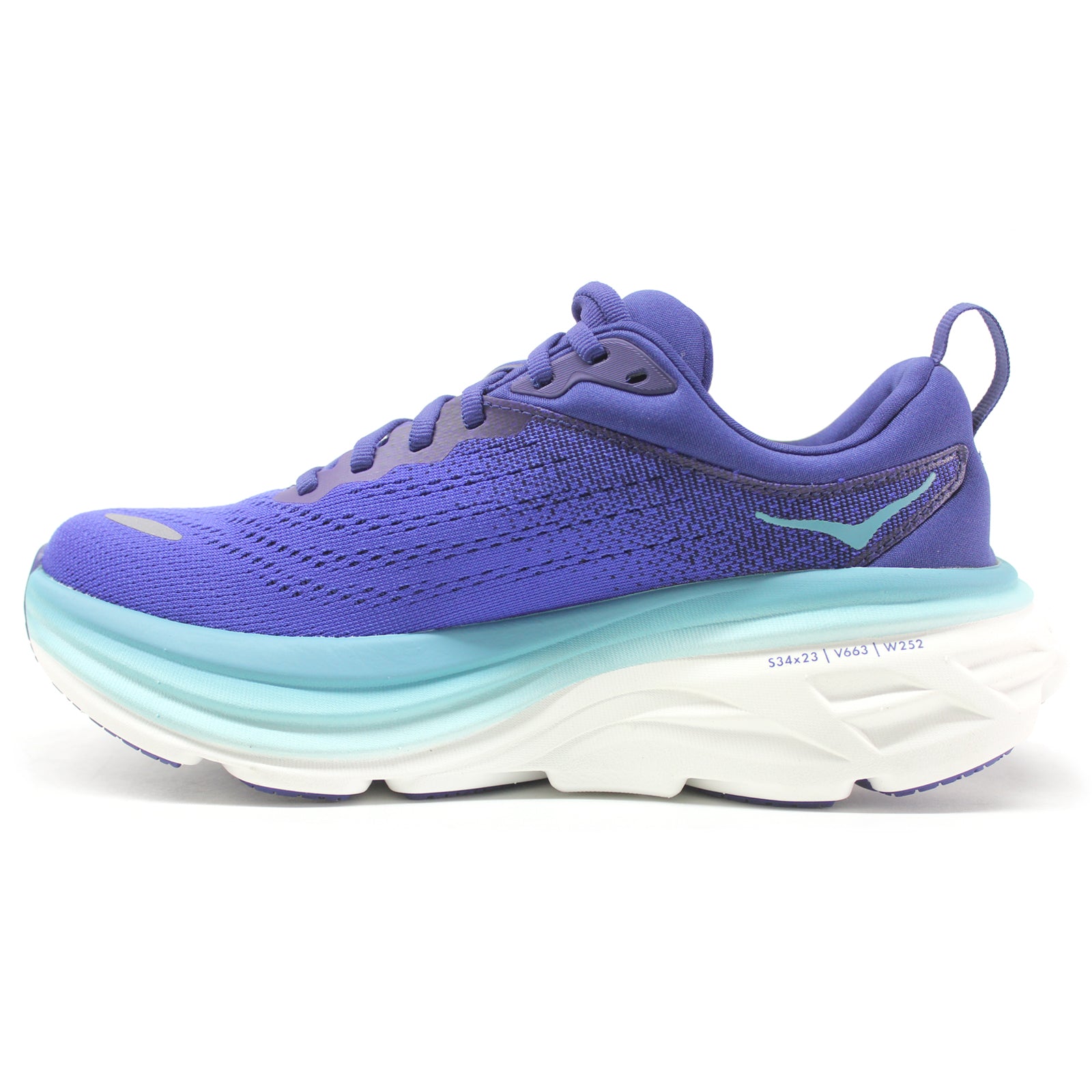 Hoka Bondi 8 1127952-BBES Textile Womens Trainers - Bellweather Blue Evening Sky - 10.5#color_bellweather blue evening sky