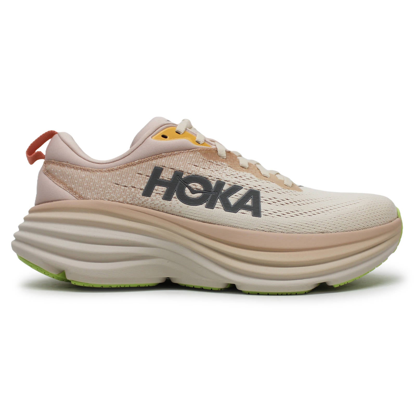 Hoka One One Bondi 8 Textile Womens Sneakers#color_Cream Vanilla