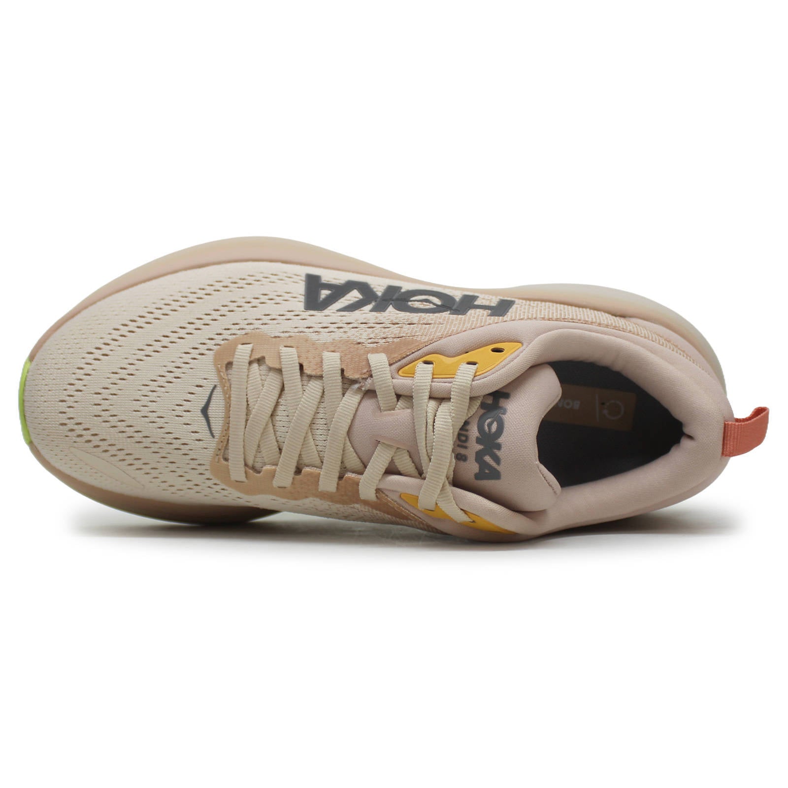 Hoka One One Bondi 8 Textile Womens Sneakers#color_Cream Vanilla